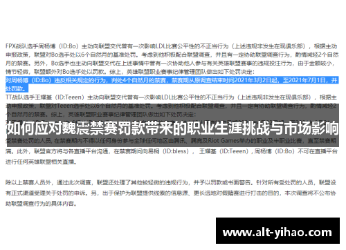 如何应对魏震禁赛罚款带来的职业生涯挑战与市场影响